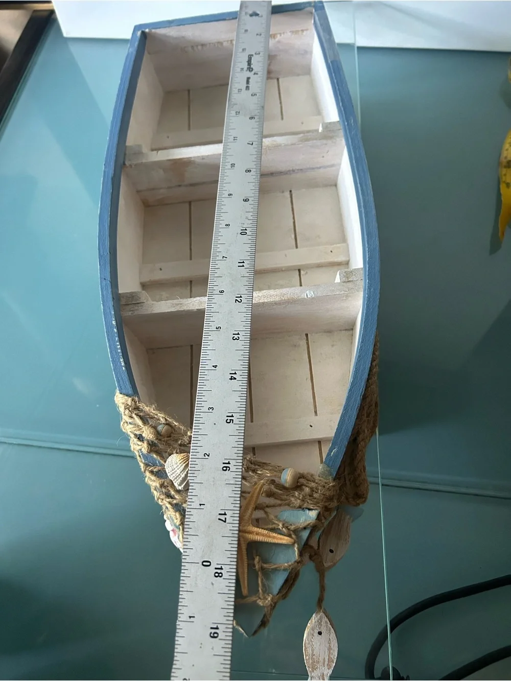 Wood Boat Wall Shelf Display Canoe Sailing Centerpiece Nautical Home Decor